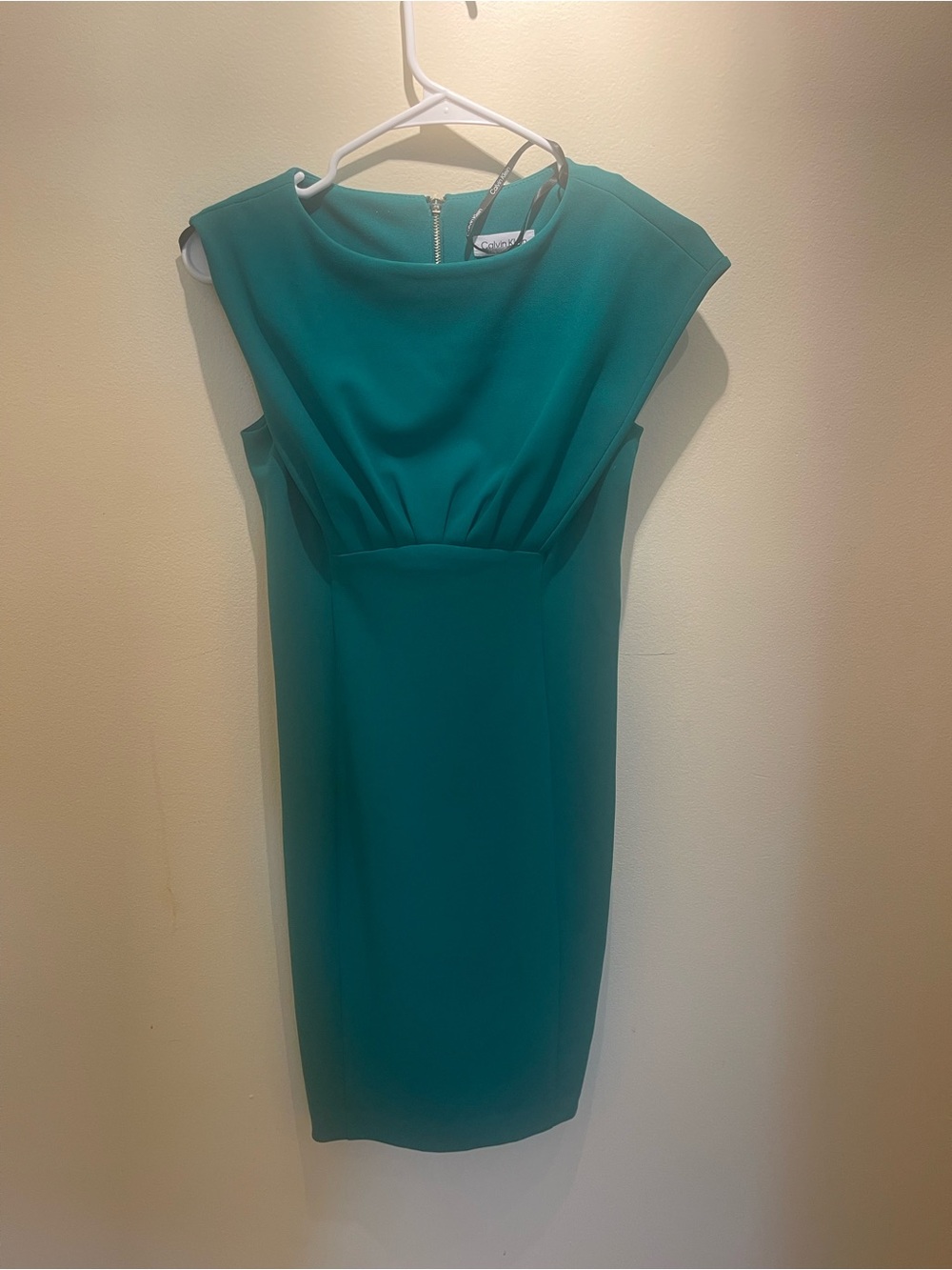 Calvin Klein Teal Sheath Midi Dress